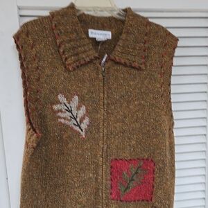 Designs by Dianne Brown Knit Vest with Leaf Pattern